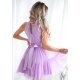 Rochie baby doll, scurta, din tulle, lila, cu volane, vaporoasa, CristalW3 3 - jojofashion.ro