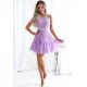 Rochie baby doll, scurta, din tulle, lila, cu volane, vaporoasa, CristalW3 4 - jojofashion.ro