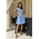 Rochie baby doll scurta din vascoza baby blue cu volane la maneca Everly 5 - jojofashion.ro