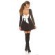 Rochie baby doll scurta, neagra cu funda alba, cu maneca lunga si spate gol, Aimee 6 - jojofashion.ro