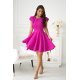 Rochie baby doll scurta roz fucsia cu volane Avery 4 - jojofashion.ro