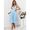 Rochie eleganta baby doll, midi, bumbac baby blue, in clos, retro, TifaniW3