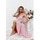 Rochie baby doll, midi, bumbac roz pudra, in clos, retro, TifaniW3 4 - jojofashion.ro