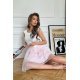 Rochie scurta eleganta baby doll din tul roz pal Caterine 7 - jojofashion.ro
