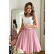 Rochie scurta eleganta baby doll din tul roz prafuit Caterine 2 - jojofashion.ro