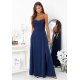 Rochie de banchet lunga bleumarin navy cu corset si umeri goi VenussW 4 - jojofashion.ro