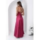 Rochie eleganta lunga din satin burgundy bust tip corset ValeriaW3 3 - jojofashion.ro