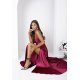 Rochie eleganta lunga din satin burgundy bust tip corset ValeriaW3 5 - jojofashion.ro