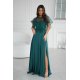 Rochie de nunta lunga verde smarald cu paiete pe bust vaporoasa Azaliya 2 - jojofashion.ro
