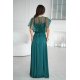 Rochie de nunta lunga verde smarald cu paiete pe bust vaporoasa Azaliya 3 - jojofashion.ro