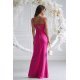 Rochie de ocazie lunga fucsia cu corset si umerii goi Heart 3 - jojofashion.ro