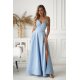 Rochie eleganta lunga baby blue cu bust tip corset vaporoasa Jasmine 2 - jojofashion.ro
