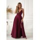 Rochie eleganta lunga burgundy cu bust tip corset vaporoasa Jasmine 2 - jojofashion.ro