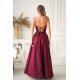 Rochie eleganta lunga burgundy cu bust tip corset vaporoasa Jasmine 3 - jojofashion.ro
