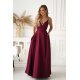 Rochie eleganta lunga burgundy cu bust tip corset vaporoasa Jasmine 5 - jojofashion.ro