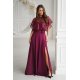 Rochie eleganta lunga burgundy cu paiete vaporoasa Azaliya 2 - jojofashion.ro