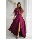 Rochie eleganta lunga burgundy cu paiete vaporoasa Azaliya 3 - jojofashion.ro