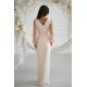Rochie eleganta lunga cu paiete bej cu maneca lunga Deluxe 3 - jojofashion.ro