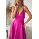 Rochie eleganta lunga roz fucsia cu bust tip corset vaporoasa Jasmine 6 - jojofashion.ro
