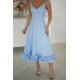 Rochie eleganta midi bleu cu volan tridimensional Jasmina 4 - jojofashion.ro