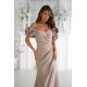 Rochie lunga cappuccino cu umerii goi si maneca 3D in stil spaniol Senorita 6 - jojofashion.ro