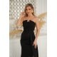 Rochie neagra eleganta lunga cu glitter mulata cu umeri goi Luxurious 5 - jojofashion.ro