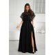Rochie neagra eleganta lunga cu paiete pe bust vaporoasa Azaliya 4 - jojofashion.ro