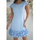 Rochie scurta eleganta baby blue mulata cu volan tridimensional Laleh 7 - jojofashion.ro