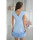 Rochie scurta eleganta baby blue mulata cu volan tridimensional Laleh 3 - jojofashion.ro