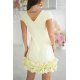 Rochie scurta galbena mulata cu volan tridimensional Laleh 3 - jojofashion.ro
