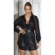Rochie scurta neagra tip camasa Sumeyye 2 - jojofashion.ro