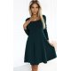 Rochie midi verde croi A cu maneca lunga Yvanna 2 - jojofashion.ro