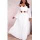 Rochie cununie civila alba lunga din voal AngelD 3 - jojofashion.ro