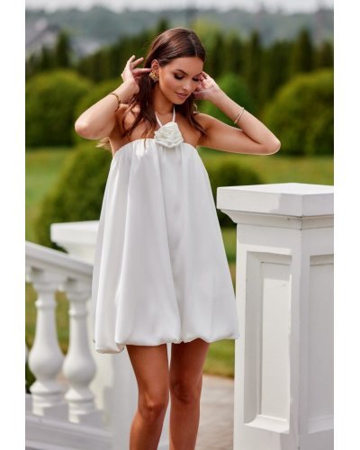 Rochie cununie civila alba, scurta, babydoll, cu umerii goi, SienaR Rochii scurte, Rochie cununie civila alba, scurta, babydoll, cu umerii goi, SienaR - jojofashion.ro