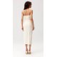 Rochie cununie civila, cu floare, midi, bej, MaribelR Rochie cununie civila, cu floare, midi, bej, MaribelR 3 - jojofashion.ro
