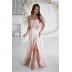 Rochie cununie civila lunga bej cu paiete pe bust vaporoasa Azaliya 5 - jojofashion.ro