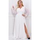 Rochie cununie civila lunga alba dantela cu maneca lunga cu broderie pe bust Karmen Rochie cununie civila lunga alba dantela cu maneca lunga cu broderie pe bust Karmen 2 - jojofashion.ro