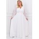 Rochie cununie civila lunga alba dantela cu maneca lunga cu broderie pe bust Karmen Rochie cununie civila lunga alba dantela cu maneca lunga cu broderie pe bust Karmen 3 - jojofashion.ro
