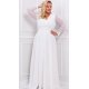 Rochie cununie civila lunga alba dantela cu maneca lunga cu broderie pe bust Karmen Rochie cununie civila lunga alba dantela cu maneca lunga cu broderie pe bust Karmen 4 - jojofashion.ro