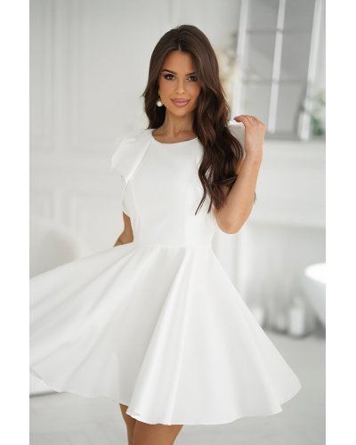 Rochie cununie civila scurta babydoll alba cu volane Avery Rochii cununie civila, Rochie cununie civila scurta babydoll alba cu volane Avery - jojofashion.ro