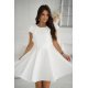 Rochie cununie civila scurta babydoll alba cu volane Avery 6 - jojofashion.ro