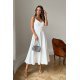 Rochie de cununie civila midi, in clos, alba, cu umerii goi, vaporoasa, Fabiola 4 - jojofashion.ro