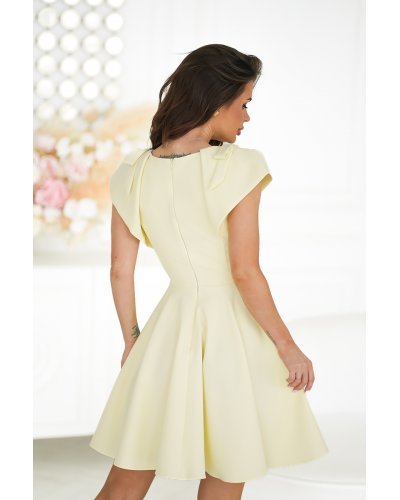 Rochie baby doll scurta galbena cu volane Avery Rochii de zi, Rochie baby doll scurta galbena cu volane Avery - jojofashion.ro