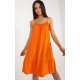 Rochie de vara midi, din vascoza, orange, cu volane, vaporoasa, Amedia 2 - jojofashion.ro