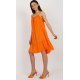 Rochie midi de vara din vascoza orange vaporoasa cu volane Amedia 3 - jojofashion.ro