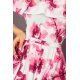 Rochie de vara alba lunga cu flori roz vaporoasa cu umerii goi si volane Georgia 6 - jojofashion.ro
