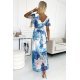Rochie albastra lunga cu flori de vara Cinzia 3 - jojofashion.ro