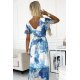 Rochie albastra lunga cu flori de vara Cinzia 7 - jojofashion.ro