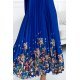 Rochie de vara lunga, albastra cu flori, plisata, vaporoasa, Edna 6 - jojofashion.ro