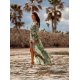Rochie de vara lunga din voal kaki multicolor cu maneca lunga Anamaria Rochie de vara lunga din voal kaki multicolor cu maneca lunga Anamaria 3 - jojofashion.ro